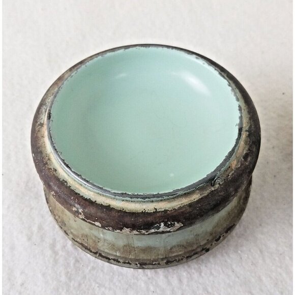 Antique Pre Reuge Music Box Musical‎ Powder Puff Metal Case with Porcelain Inlay - Picture 10 of 16